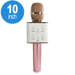 Karaoke Microphone Portable Handheld Bluetooth Speaker KTV (Rose Gold)